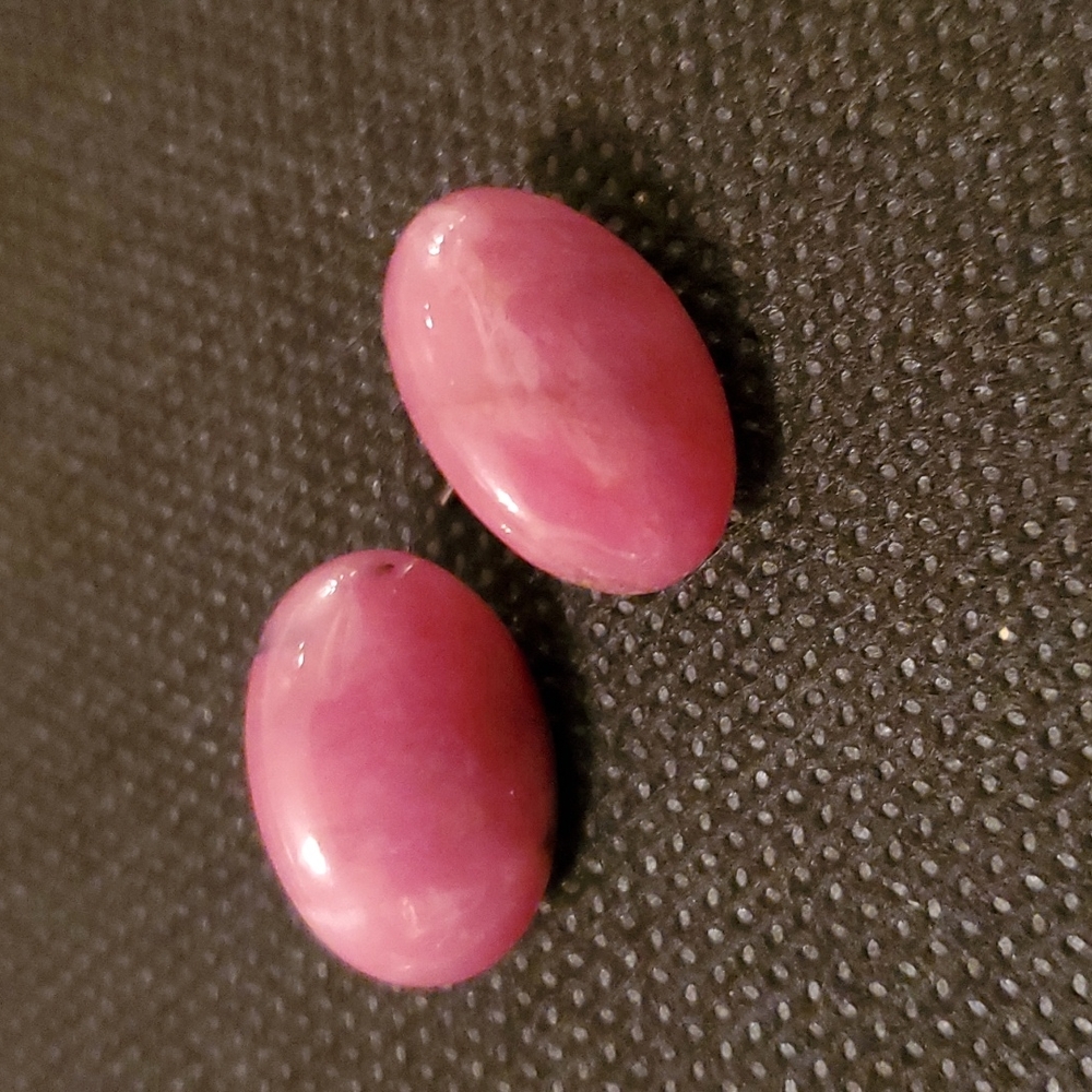 VINTAGE GEM BUTTON EARRINGS